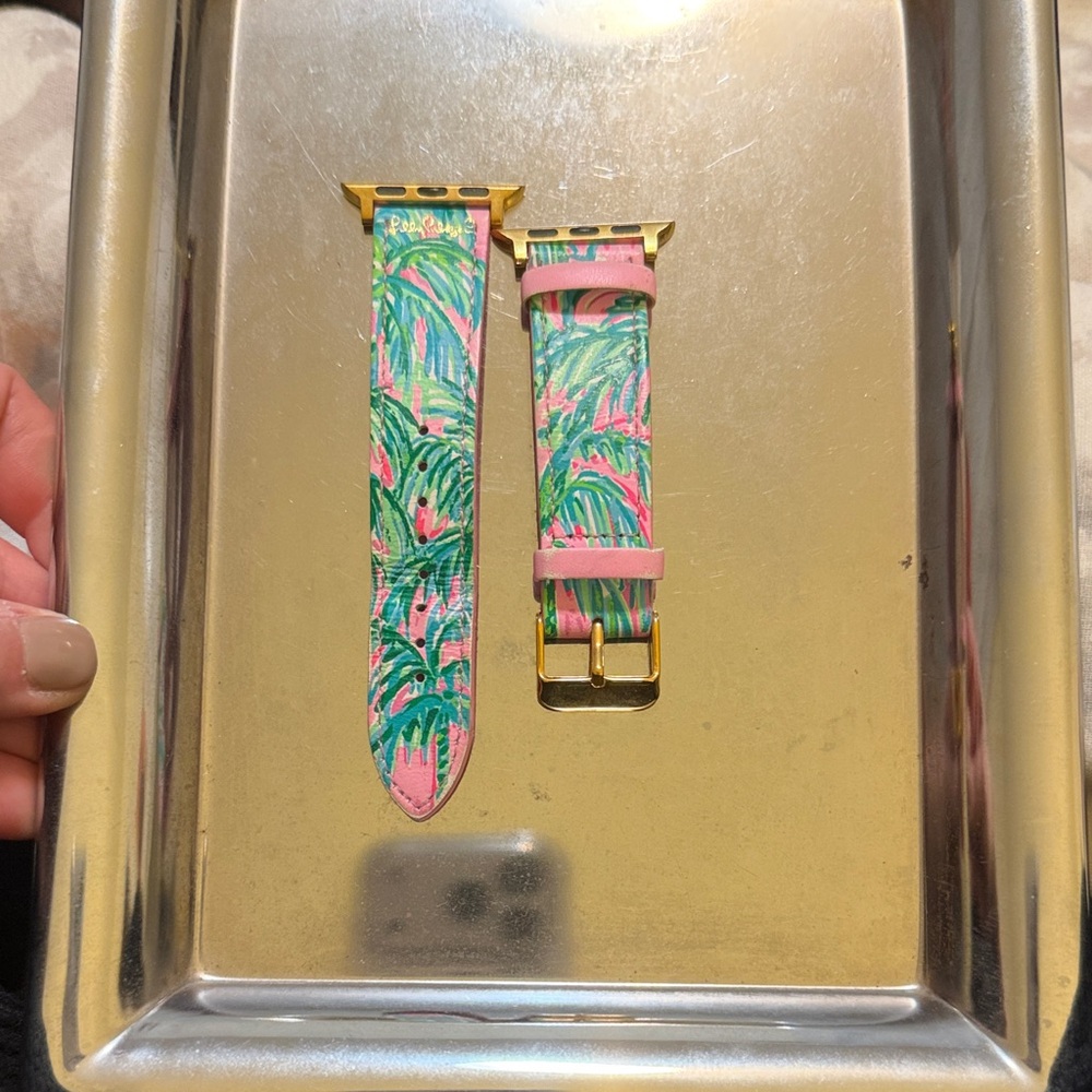 Lilly Pulitzer Pink and Green Apple Watch Band
